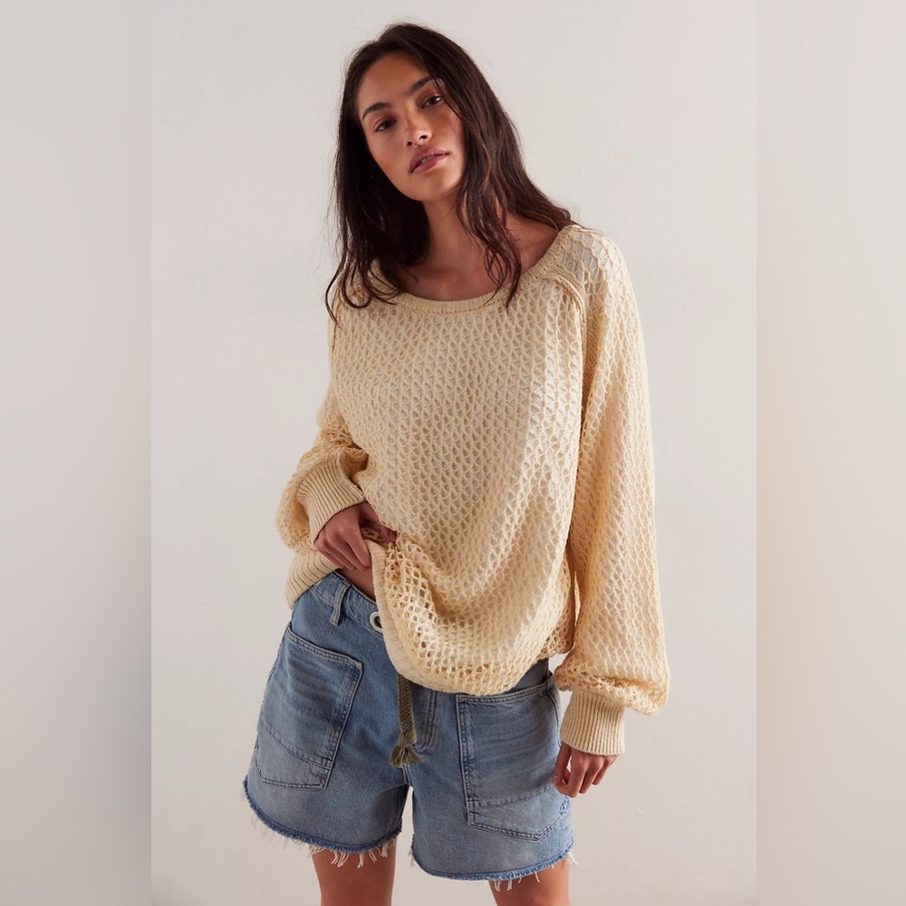 Free People We The Free Gemma Pullover | creamy white | New